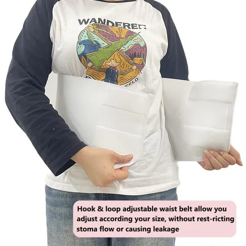 Vista 4 de Cinturón de soporte para ostomía para mujer, hernia, illeostomía, funda para bolsa de colostomía y soporte de cintura para abdominal, se adapta a