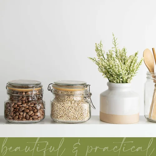 Vista 5 de Galashield Tarros de vidrio con tapas, tarros de almacenamiento de alimentos de 16 onzas con tapas herméticas a prueba de fugas, tarros de cocina