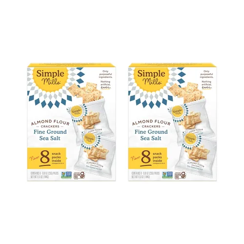 Vista 66 de Simple Mills - Galletas saladas de harina de almendras con pimienta negra en trozos, sin gluten, con semillas de lino, semillas de girasol y sin