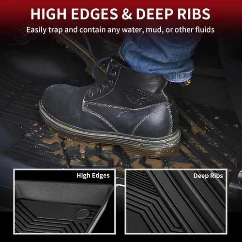 Vista 5 de LASFIT Alfombrillas para Toyota Tundra 2007-2011 doble cabina (no compatible con CrewMax o cabina regular), ajuste personalizado para todo