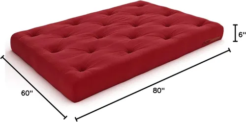 Vista 125 de Nirvana Futons Colchón de futón completo de 6 pulgadas, sarga azul marino, fabricado en Estados Unidos