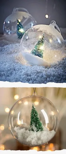 Vista 4 de Bola de adornos rellenables de plástico transparente, adornos de bricolaje para Navidad, boda, fiesta, decoración del hogar