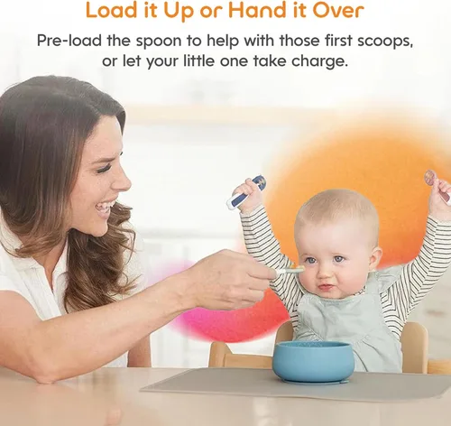 Vista 6 de NumNum Juego de cucharas para bebé, utensilios esenciales Pre-Spoon GOOtensils para 6+ meses, cucharas de autoalimentación de primera etapa
