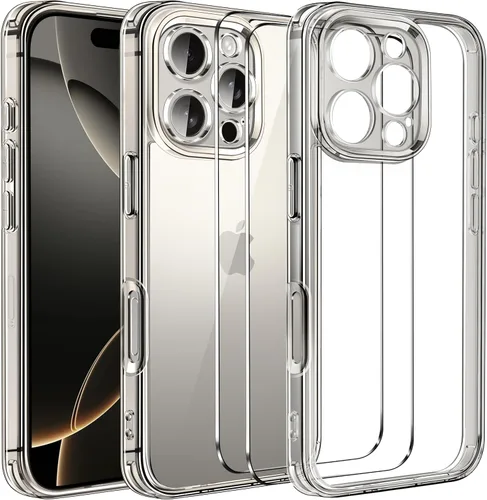 Vista 33 de ivoler Funda Transparente 3 en 1 Diseñada para iPhone Air de 6.5 pulgadas / iPhone 17 Air de 6.5 pulgadas 2025 con Paquete de 2 Protectores