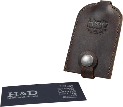 Vista 6 de Hide & Drink, Llavero de cuerollaverofunda de llavecubierta, hecho a mano Incluye 101 años de garantía Bourbon Brown, Marrón