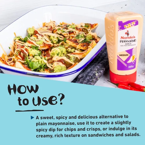 Vista 4 de Nando's PERinaise - Paquete variado de mayonesa picante, perinesa original, perinesa de ajo, perinesa picante, untado y aderezo saborizado, 8.5