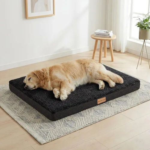 Vista 11 de Patas Lague Cama Ortopédica para Perros de Tamaño Mediano 30'' x 20'', Suave, Cómoda, Impermeable, Espuma Tipo Caja de Huevos, Colchón Mediano