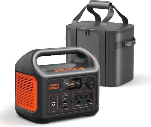 Vista 8 de Jackery Generador solar 300, batería de litio de reserva de 293 Wh con 1 panel solar SolarSaga de 100 W, 110 V/300 W, salida de CA de onda