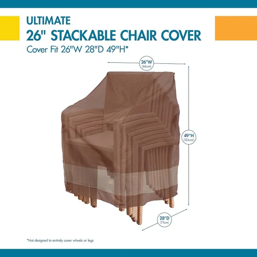 Vista 3 de DUCKCOVERS Ultimate - Funda impermeable para silla de patio apilable de 28 pulgadas, fundas para sillas de exteriores