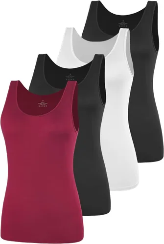 Vista 11 de AMVELOP - Camiseta básica sin mangas para mujer, ropa interior, camiseta sin mangas en paquete de 2-4