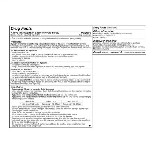 Vista 12 de Nicorette Goma de mascar de nicotina de 2 mg para ayudar a dejar de fumar - Ayuda para dejar de fumar con sabor a menta blanca helada, 160