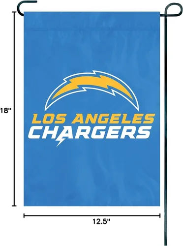 Vista 3 de NFL Los Angeles Chargers - Bandera de jardín prémium de 12.5 x 18 pulgadas