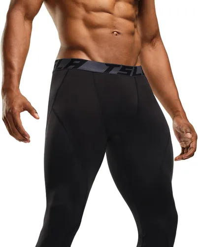 Vista 7 de TSLA - Pantalones de compresión térmica para hombres, calzas deportivas para correr, ropa base de invierno