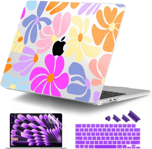 Vista 36 de DONGKE Funda compatible con M4 MacBook Air de 15 pulgadas 2025 2024 2023 A3241 A3114 A2941 M3 M2 Pantalla Liquid Retina Touch ID, funda rígida