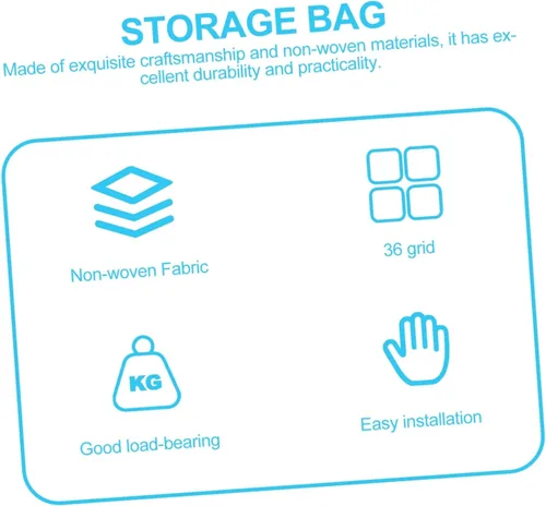 Vista 4 de Zerodeko Bolsa colgante para joyas, organizador de múltiples bolsillos, bolsa montada en la pared para el hogar