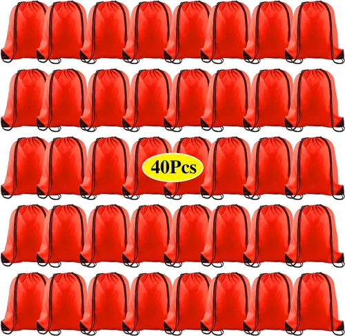 Vista 8 de KUUQA Mochila con cordón, bolsa de almacenamiento para escuela, gimnasio, viajes, 8 colores, Viajar