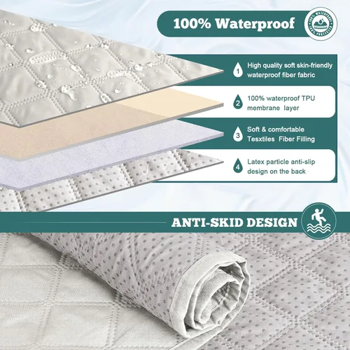 Vista 4 de Ruaozz Funda para Silla Reclinable 100% Impermeable Antideslizante Funda Reclinable para Silla Reclinable Funda de Asiento de Silla Lavable con Beige