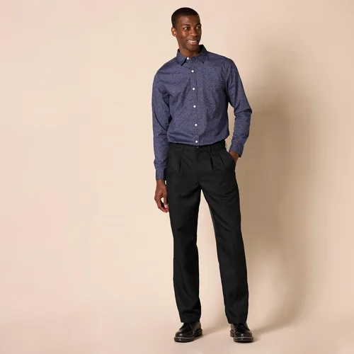 Vista 5 de Tienda Essentials - Pantalón de vestir para hombre con cintura expandible y plisado, corte clásico