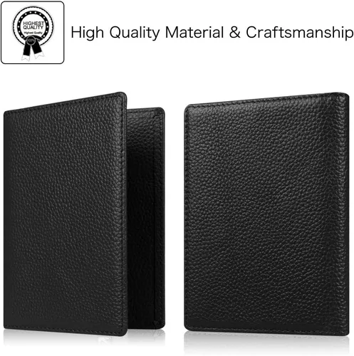 Vista 3 de Fintie Soporte para pasaporte, cartera de viaje delgada con bloqueo RFID, funda protectora para pasaporte, artículos esenciales de viaje con ranuras