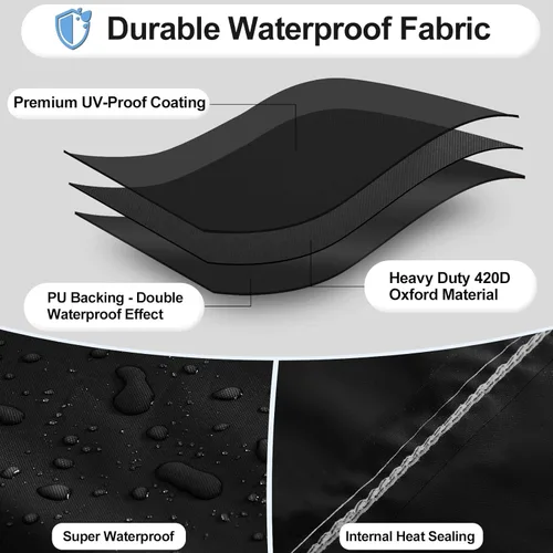 Vista 2 de OutdoorLines Fundas impermeables para calentadores de patio al aire libre con cremallera y bolsa de almacenamiento, a prueba de polvo, resistente a