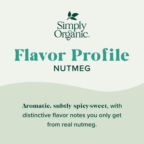 Vista 3 de Simply Organic nuez moscada pura molida, frasco de 2,3 onzas, aromática, sabor sutilmente picante-dulce, orgánica, kosher, sin OGM, sin ETO