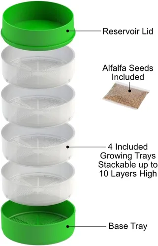 Vista 3 de Deluxe 4 bandejas para el cultivo en el hogar de brotes de semillas de VICTORIO VKP1200
