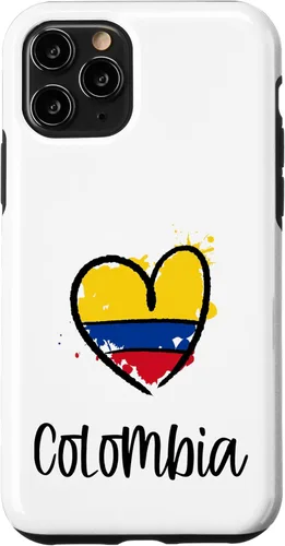 Vista 28 de iPhone 14 Pro Max Colombia Heart Art Cool Sudamérica Español Colombiano Estuche de regalo
