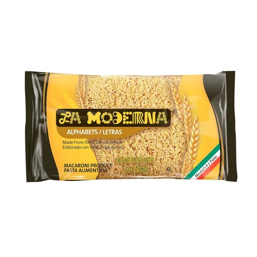 Vista 8 de La Moderna Alphabet Pasta, fideos, trigo duro, proteínas, fibra, vitaminas, 7 onzas, paquete de 20