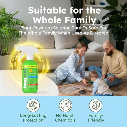Vista 6 de BugMD Spray de aceite de menta para roedores – 16 onzas repelente de ratones y repelente de roedores, repelente natural de ratones con aceites