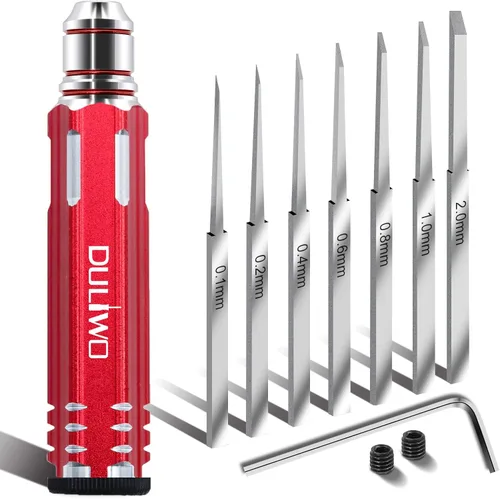 Vista 8 de Prime Model Scriber Gundam - Herramienta de corte para hobby, cincel tallador de líneas de resina, cincel para modelos con 7 cuchillas