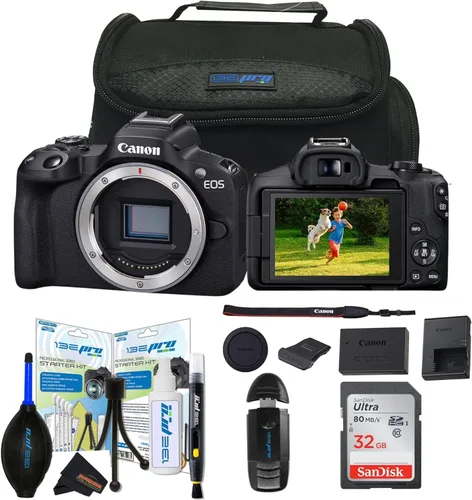 Vista 10 de Cámara sin espejo Canon EOS R50 para vlogging (negra) con lente RF-S18-45mm F4.5-6.3 is STM (renovada)