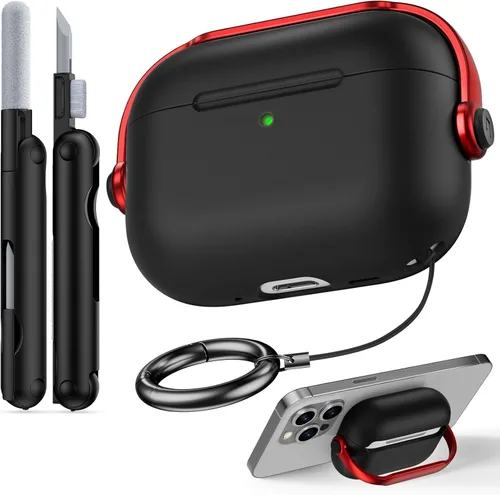 Vista 38 de Funda para Airpods Pro 3, fundas de bloqueo de seguridad para Apple Airpod Pro 3 (2025) con soporte para teléfono y kit de limpieza, protección