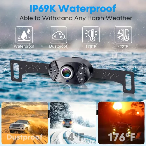 Vista 3 de Cámara de Copia de Seguridad con Fácil Instalación Plug-Play: Cámara de Visión Trasera HD 1080P Sin Retraso, Impermeable - Visión Nocturna Clara
