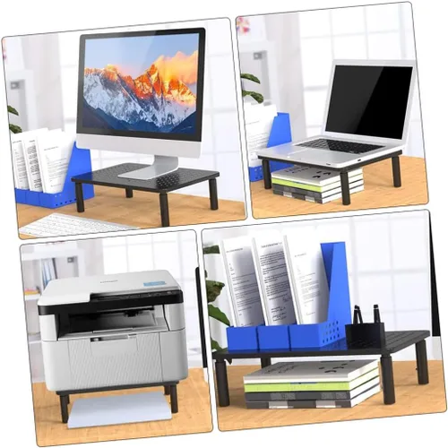 Vista 4 de NOLITOY Sturdy PC Monitor Stand Riser with Non-slip Legs for Desk Storage Shelf Easy Assembly Black Display Lift for Comfortable Viewing and Office