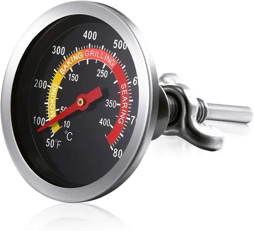 Vista 3 de 2 piezas Medidor de Temperatura para Parrilla BBQ, Termómetro Medidor para Parrilla de Carbón Pit Ahumador, Medidor de Temperatura BBQ