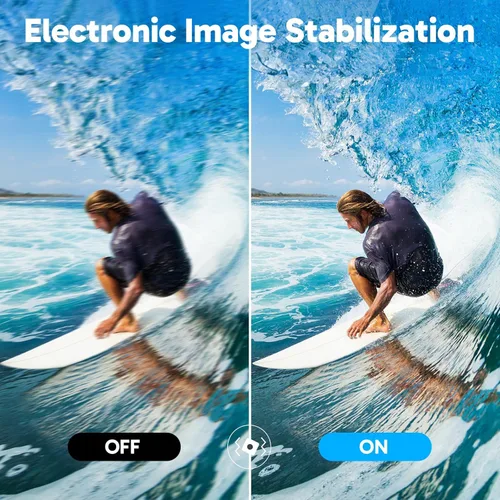 Vista 4 de AKASO V50X Cámara de acción WiFi nativa 4K30fps con pantalla táctil EIS Zoom 4X, resistente al agua hasta 40 metros, soporte para micrófono externo