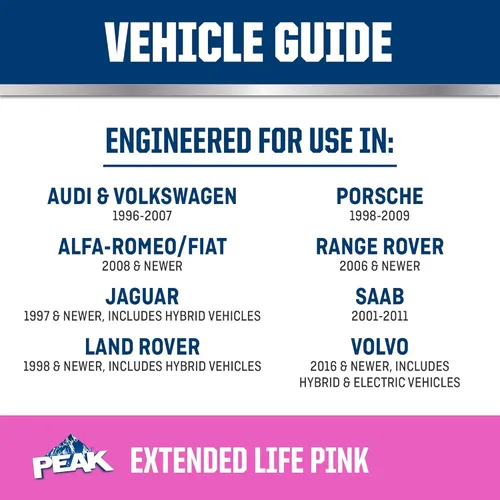 Vista 7 de PEAK OET Extended Life - Anticongelante concentrado rosa para vehículos europeos, 1 galón