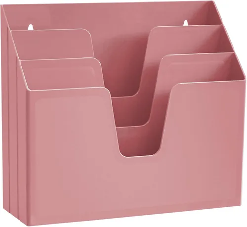 Acrimet Carpeta horizontal triple para archivos, clasificador de documentos de escritorio con parte superior abierta para papeles y carpetas de