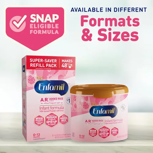 Vista 8 de Enfamil A.R. 48 botellas (2 onzas líquidas cada una), botellas de fórmula para bebés listas para alimentar, reducen la saliva en 1 semana, Omega 3