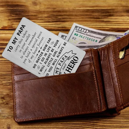 Vista 3 de HYHYDHP Tarjetas para el día del padre – Tarjeta de cumpleaños para papá de parte de nieta hija – Regalos para papá de mi héroe