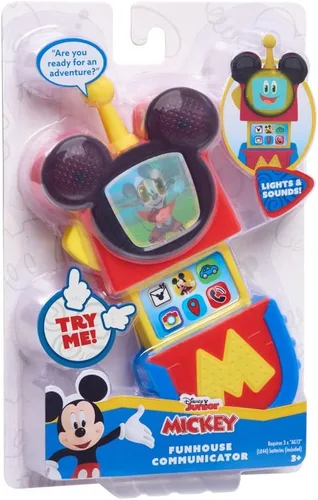 Vista 4 de Comunicador de Mickey Mouse Funhouse de Disney Junior con luces y sonidos, obsequios navideños, regalos, presentes, juguetes para niños de 3 años