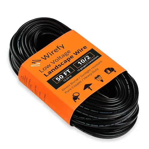 Vista 8 de Wirefy Cable de paisaje de bajo voltaje 10/2 de 200 pies Cable de iluminación de paisaje de bajo voltaje Cobre puro Entierro directo al aire