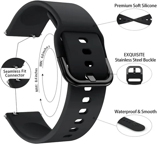 Vista 2 de TOOLAIK Correa de reloj de 0.78 pulgadas compatible con Samsung Galaxy Watch 4 de 1.575 pulgadas/1.732 pulgadas, correa de reloj Galaxy Active 2