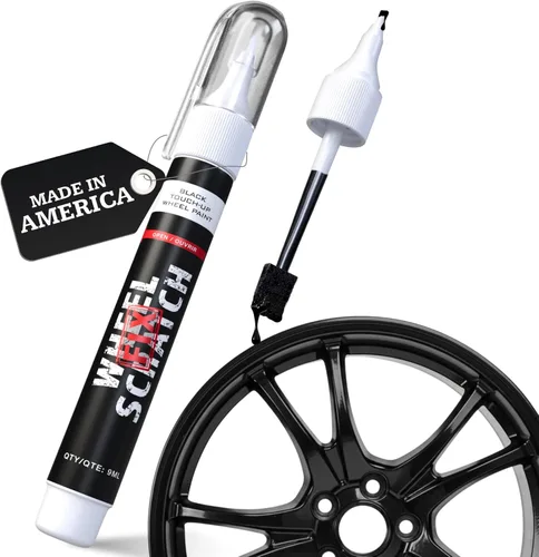 Vista 12 de Wheel Scratch Fix® Pintura de Retoque Negro Mate para Autos - Kit de Reparación DIY de Llantas de Aleación, Removedor de Raspones de Bordillo