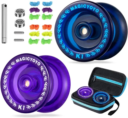 Vista 11 de Magicyoyo - YoYo K1-Plus con bolsa Yoyo + 3 cuerdas y guante Yo-Yo de regalo, K1 Responsive nueva versión, Azul