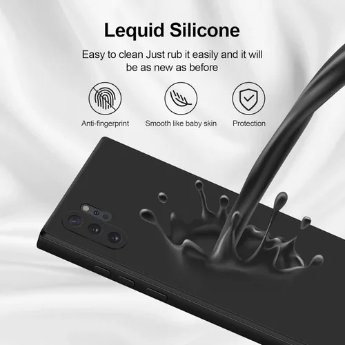 Vista 4 de GiiYoon Funda de silicona compatible con Samsung Galaxy Note 10 Plus, funda de cuerpo completo sedosa y suave al tacto con protección de cámara
