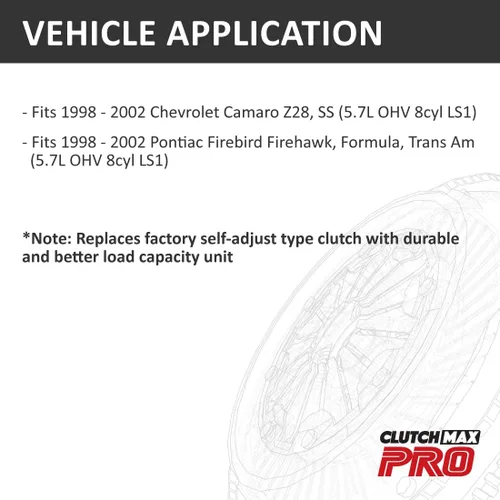 Vista 2 de ClutchMax PRO Performance Stage 3 Kit de embrague con volante con cilindro esclavo compatible con 98-02 Cehvy Camaro Z28 SS 98-02 Pontiac Firebird