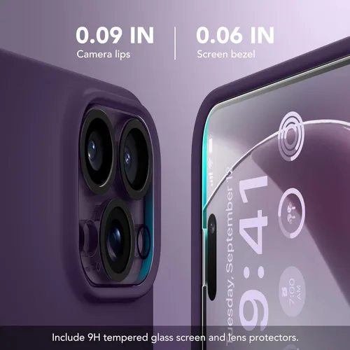 Vista 1571 de GONEZ Funda magnética para iPhone 14, compatible con Magsafe, con protector de pantalla + protector de cámara, forro de microfibra antiarañazos