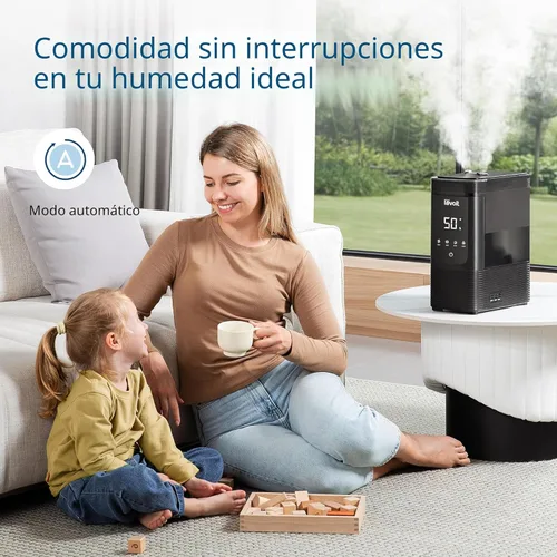 Vista 5 de LEVOIT Humidificadores inteligentes de niebla fría y cálida de 6 L para dormitorio del hogar, tiempo de funcionamiento de 60 horas y humedad