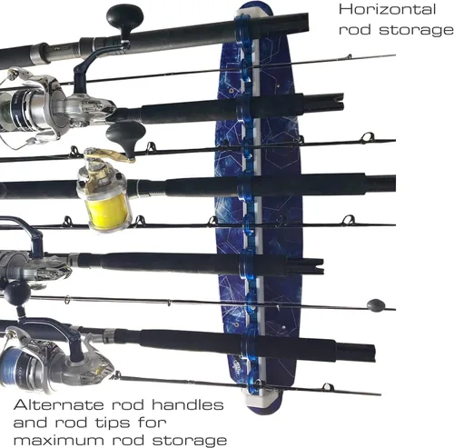 Vista 8 de Rush Creek Creations Reel Salty - Soporte para caña de pescar impermeable para 10 cañas de pesca de agua salada + equipo de pesca y accesorios